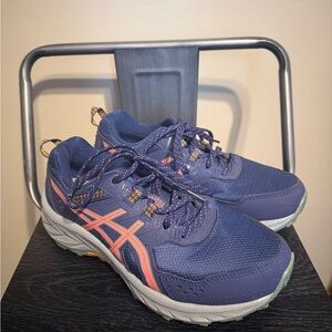 ASICS Women’s Trail Running Shoes Blue Pink Wide 8